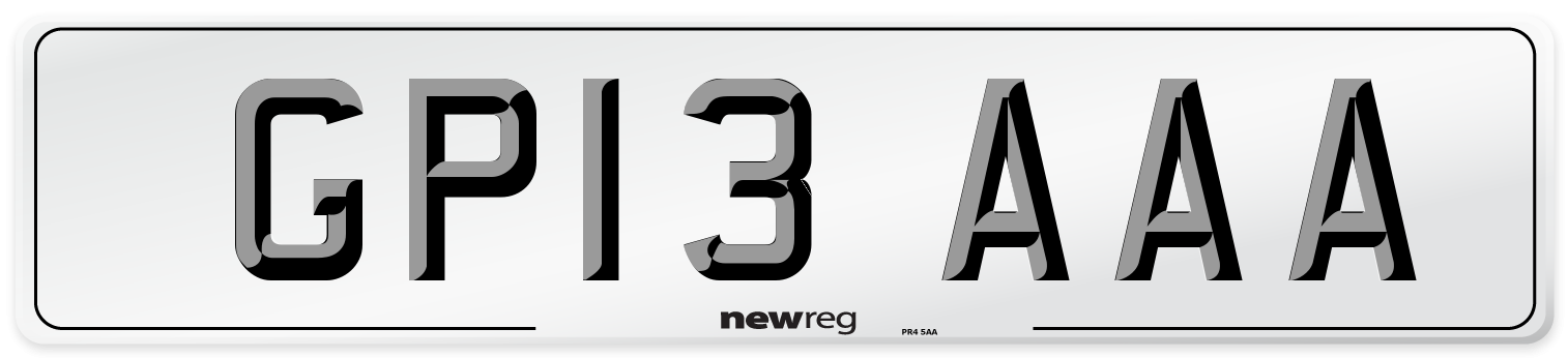 GP13 AAA Number Plate from New Reg
